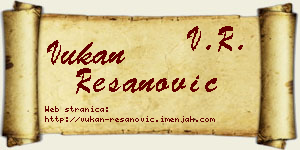 Vukan Resanović vizit kartica